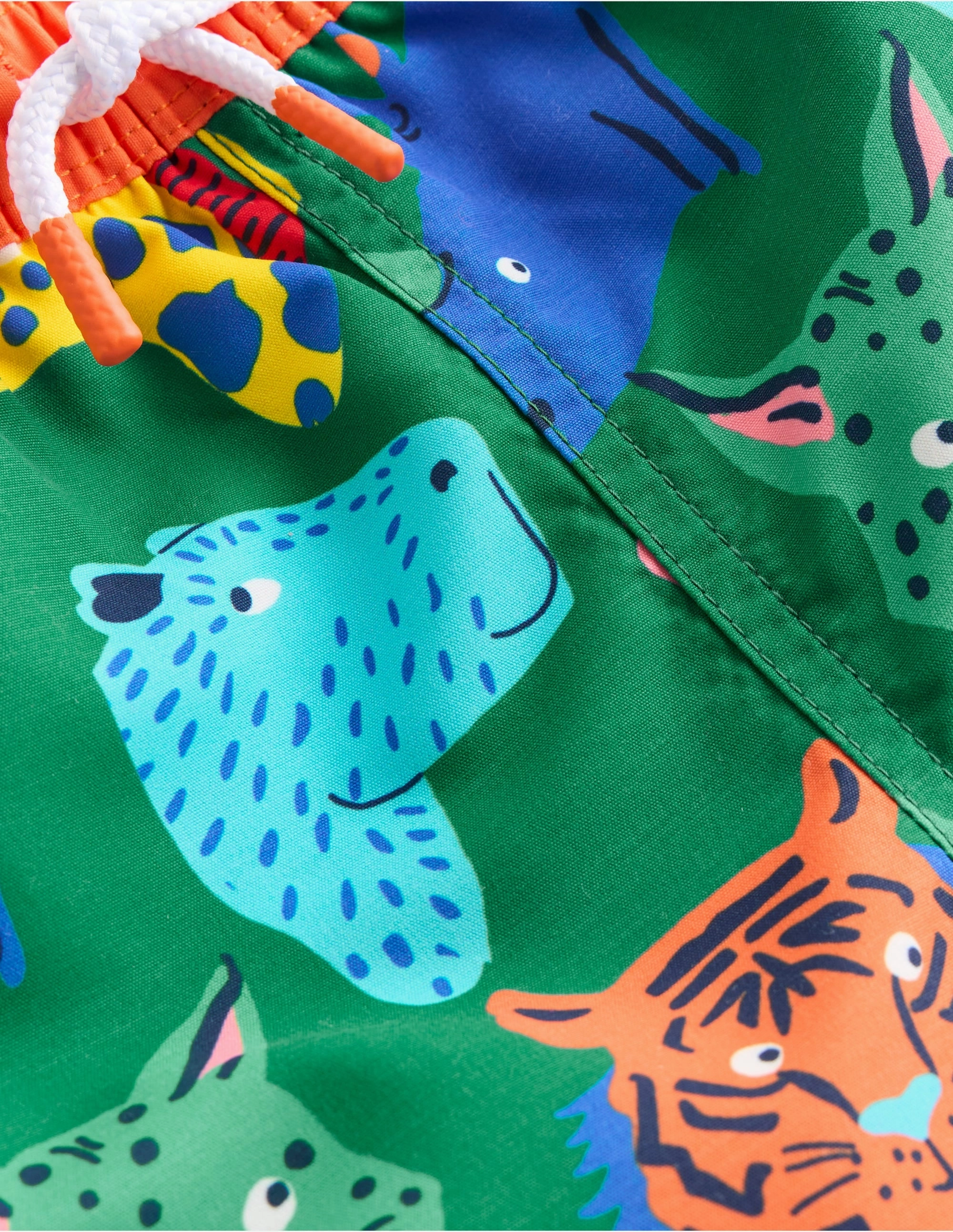 Swim Shorts-Multi Animal Faces Removable-Liners