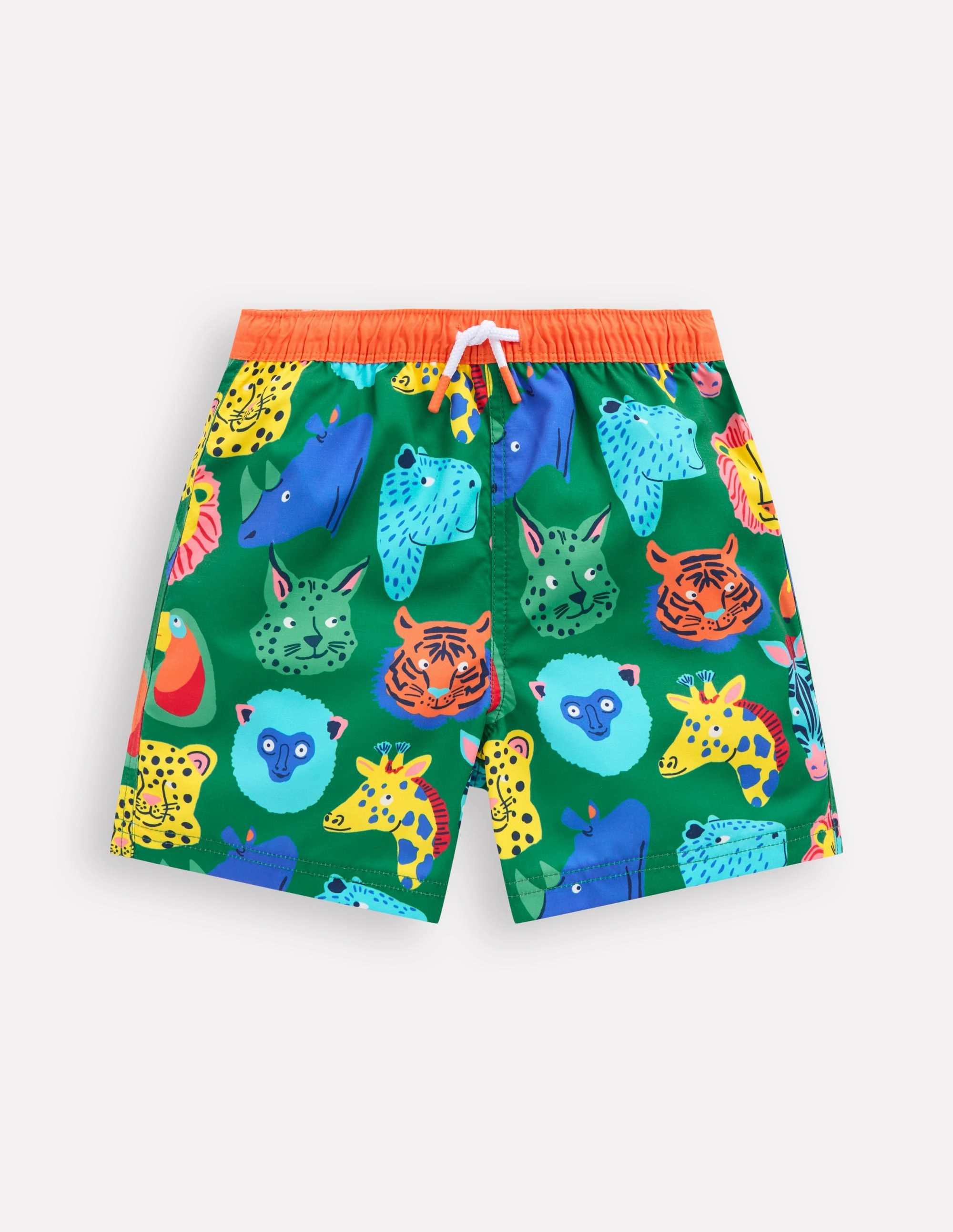 Ergonomic Contour Design All-Weather Swim Shorts-Multi Animal Faces