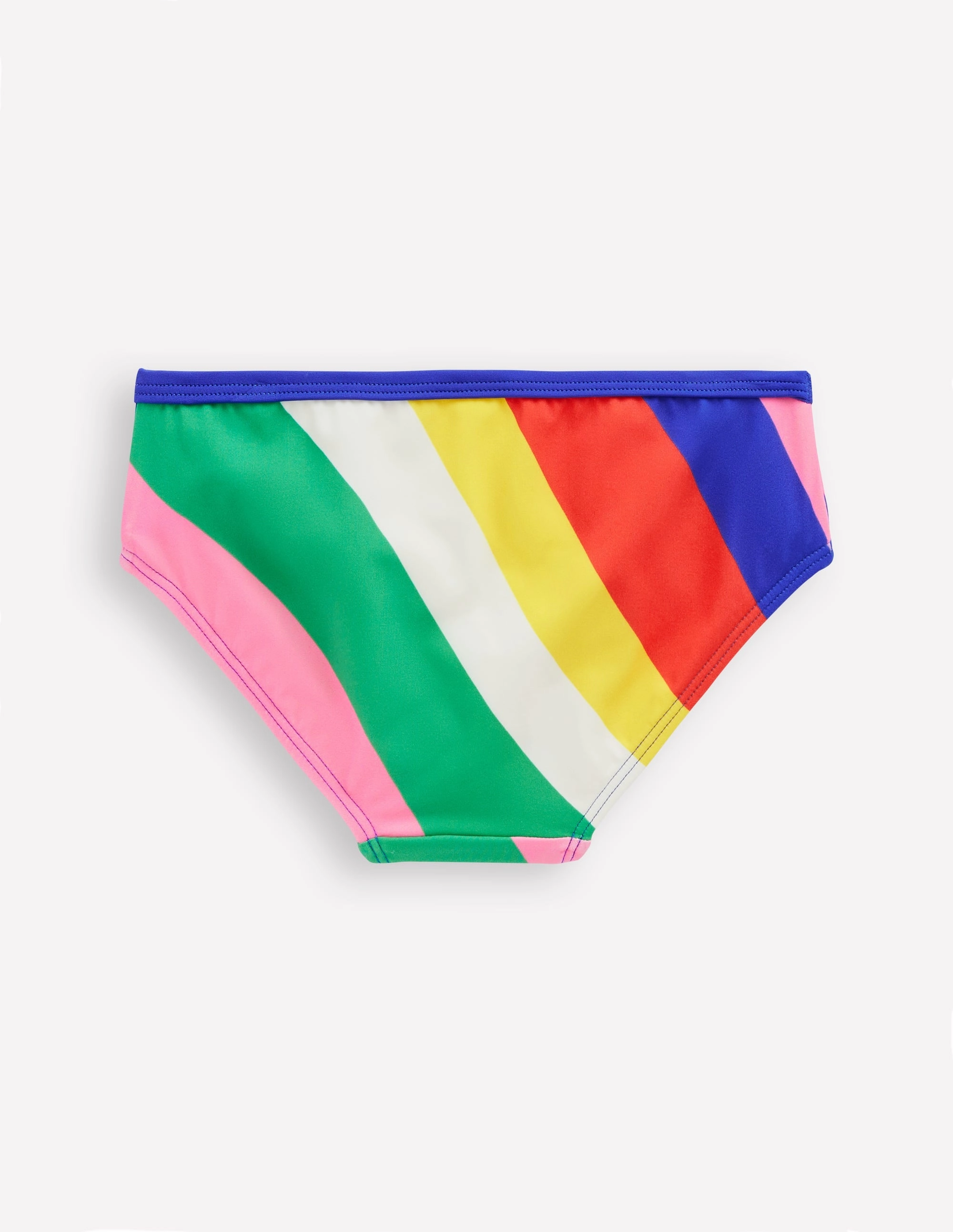 Snag Resistant Fiber Patterned Bikini Bottoms-Multi Rainbow Swirl