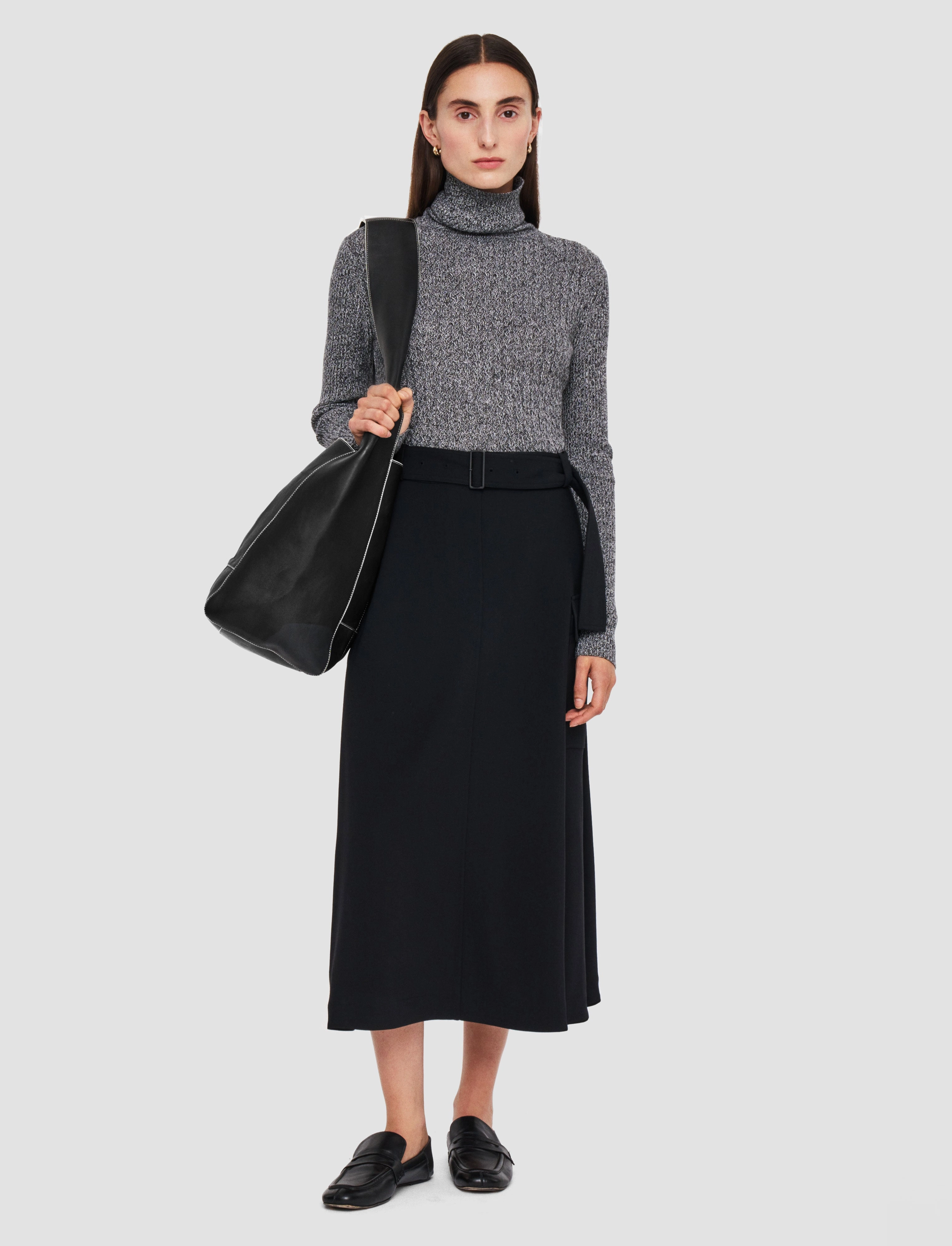 Weighted Hem Pernette Fluid Twill Wool Skirt