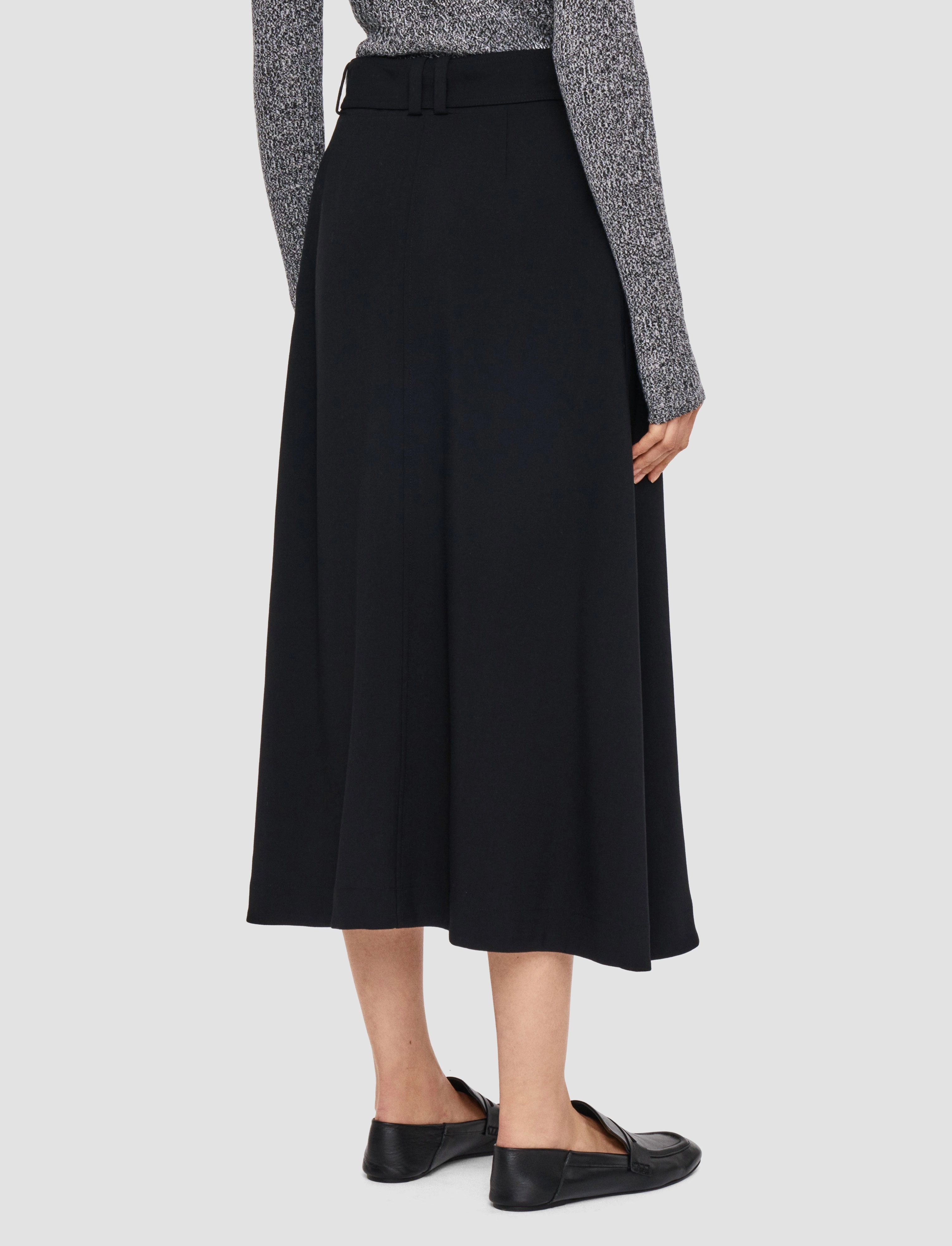 Pernette Fluid Twill Wool Skirt Tiered Design slim fit