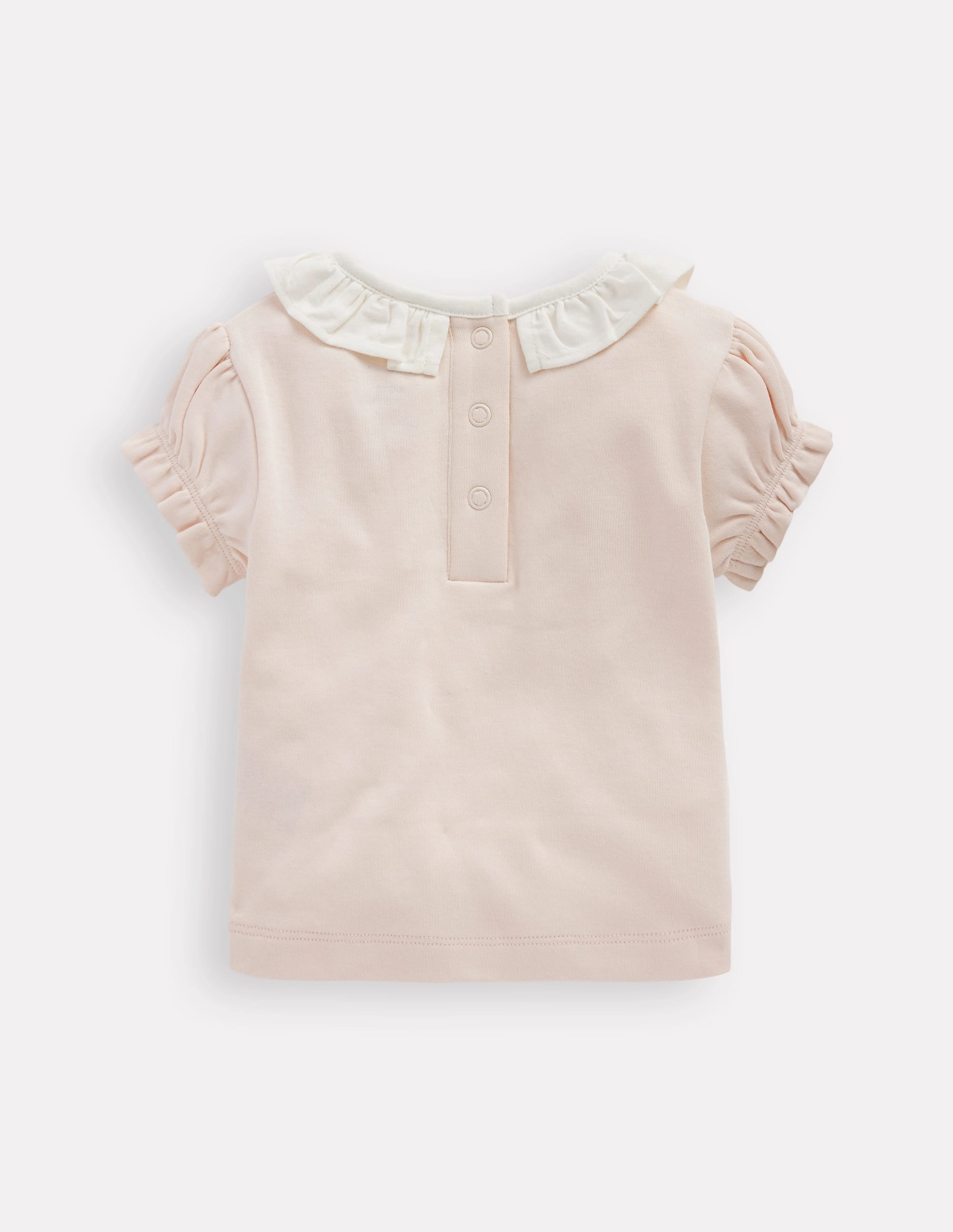 Ruffle Neck T-Shirt-Chalk Pink UltravioletProtectionFabric Chic Cardigan