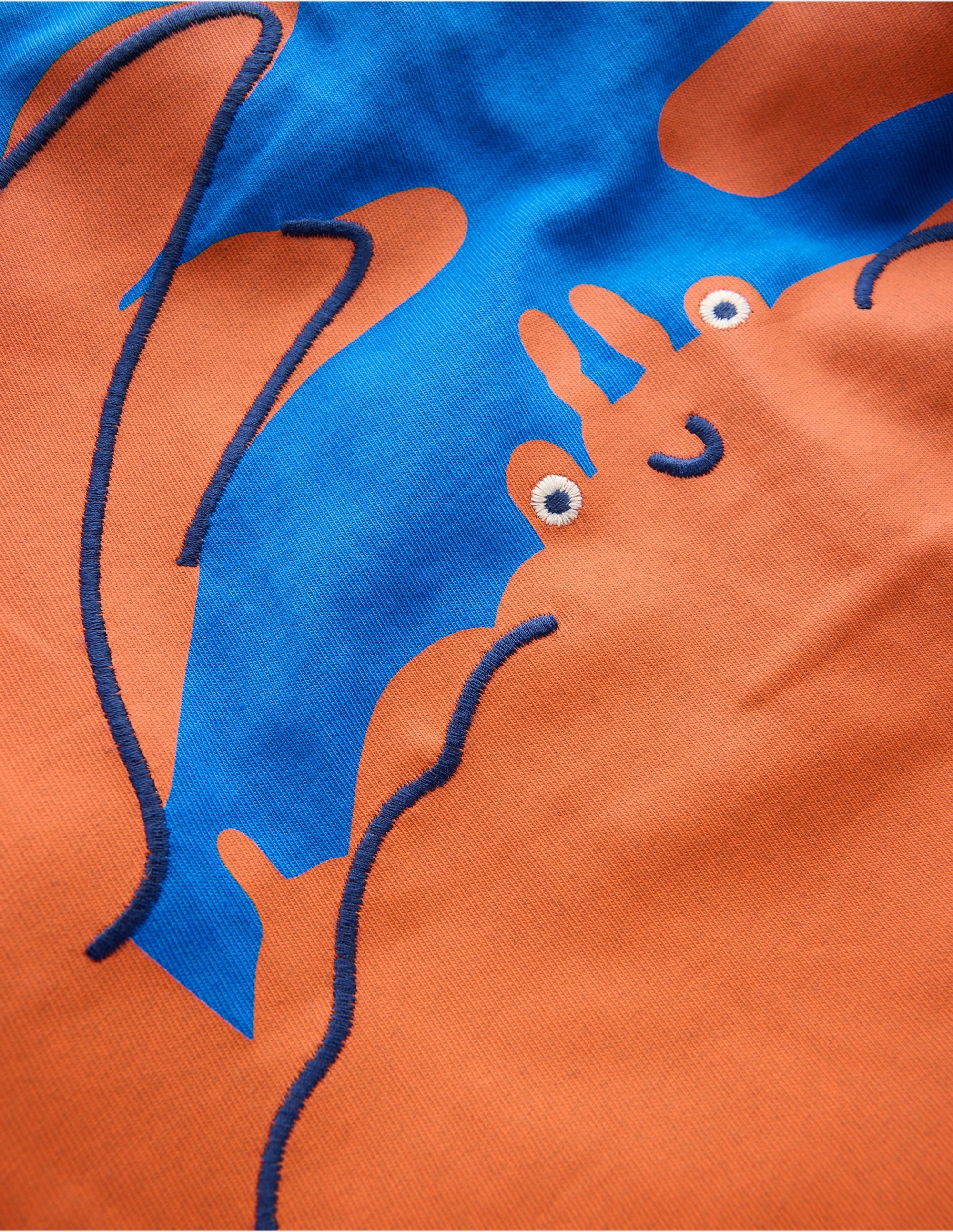 Eco Friendly Fabric Fun Graphic T-shirt-Kingfisher Blue Crab