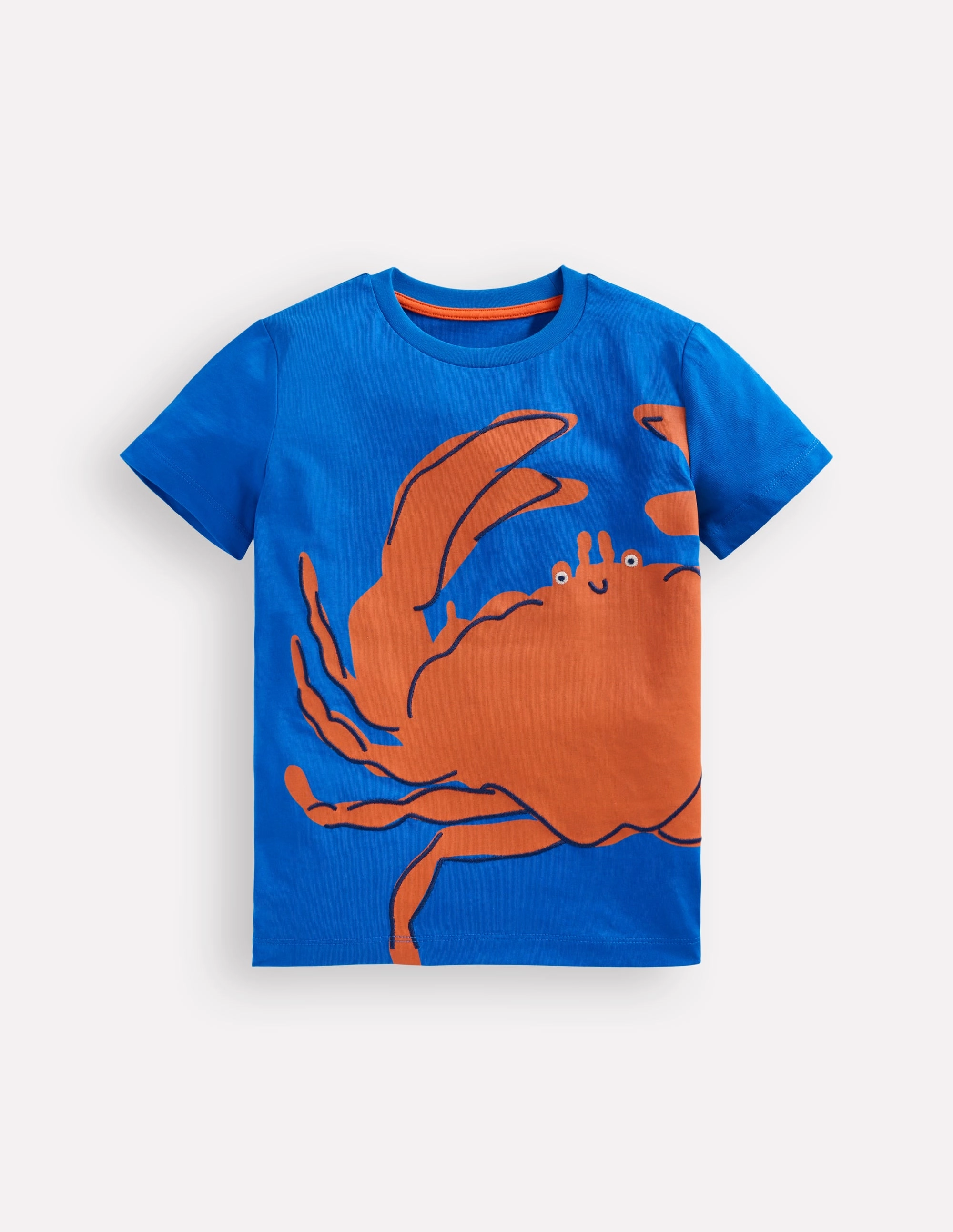 ReflectiveAccents Fashion Statement Fun Graphic T-shirt-Kingfisher Blue Crab