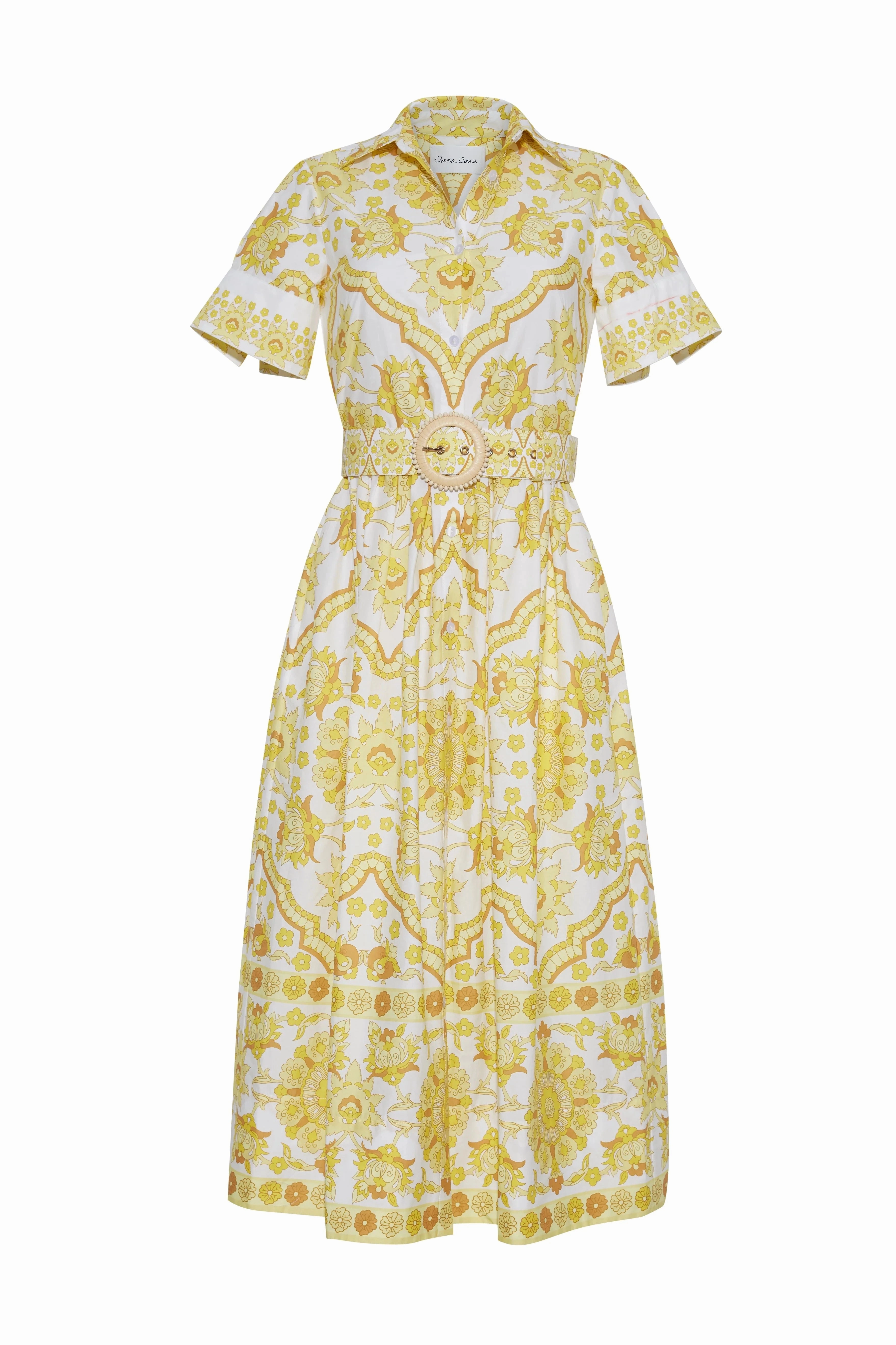 Malena Dress Mystic Yellow Sheer Element Contrast-Lining