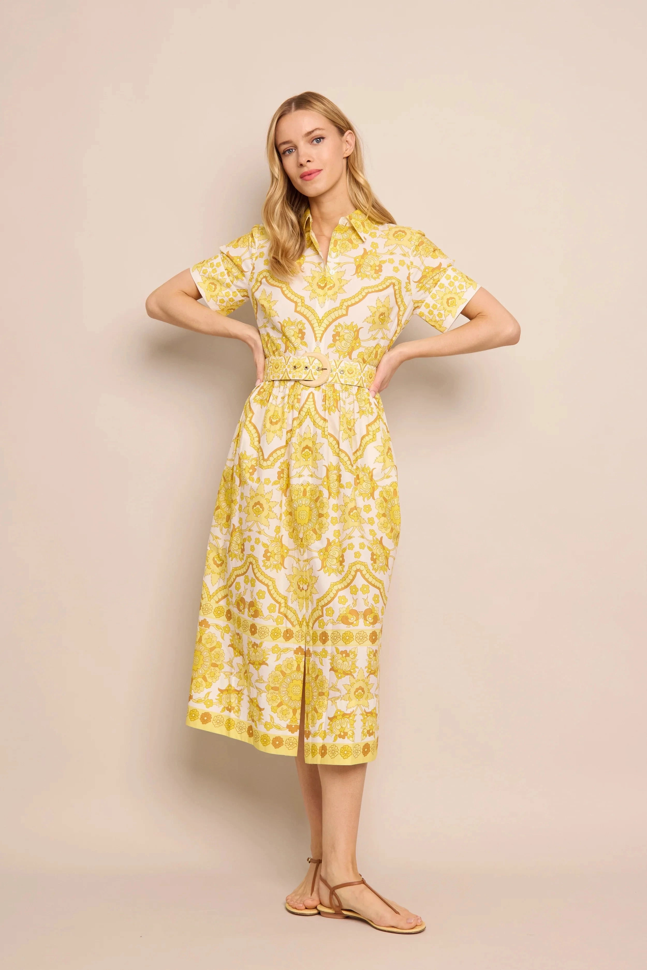 Malena Dress Mystic Yellow Subtle Texture Mesh Soft