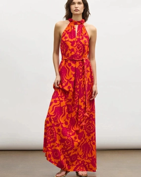 Yvette Dress Caspian Garden Spice Orange Grace Vibe