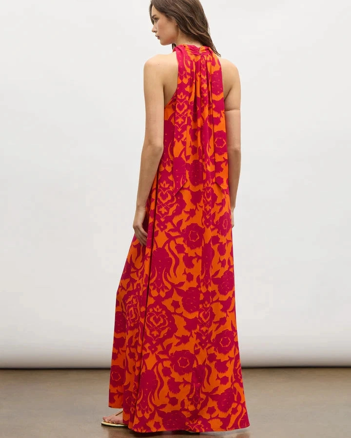 Yvette Dress Caspian Garden Spice Orange Work Fitwear