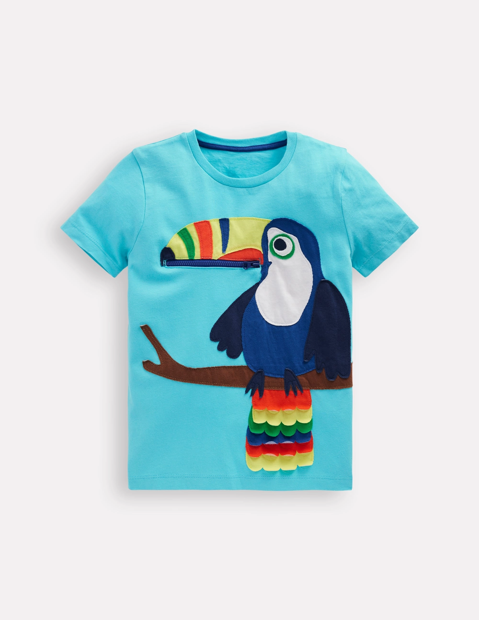 Easy to Wear Zip Applique T-shirt-Barbados Beach Toucan