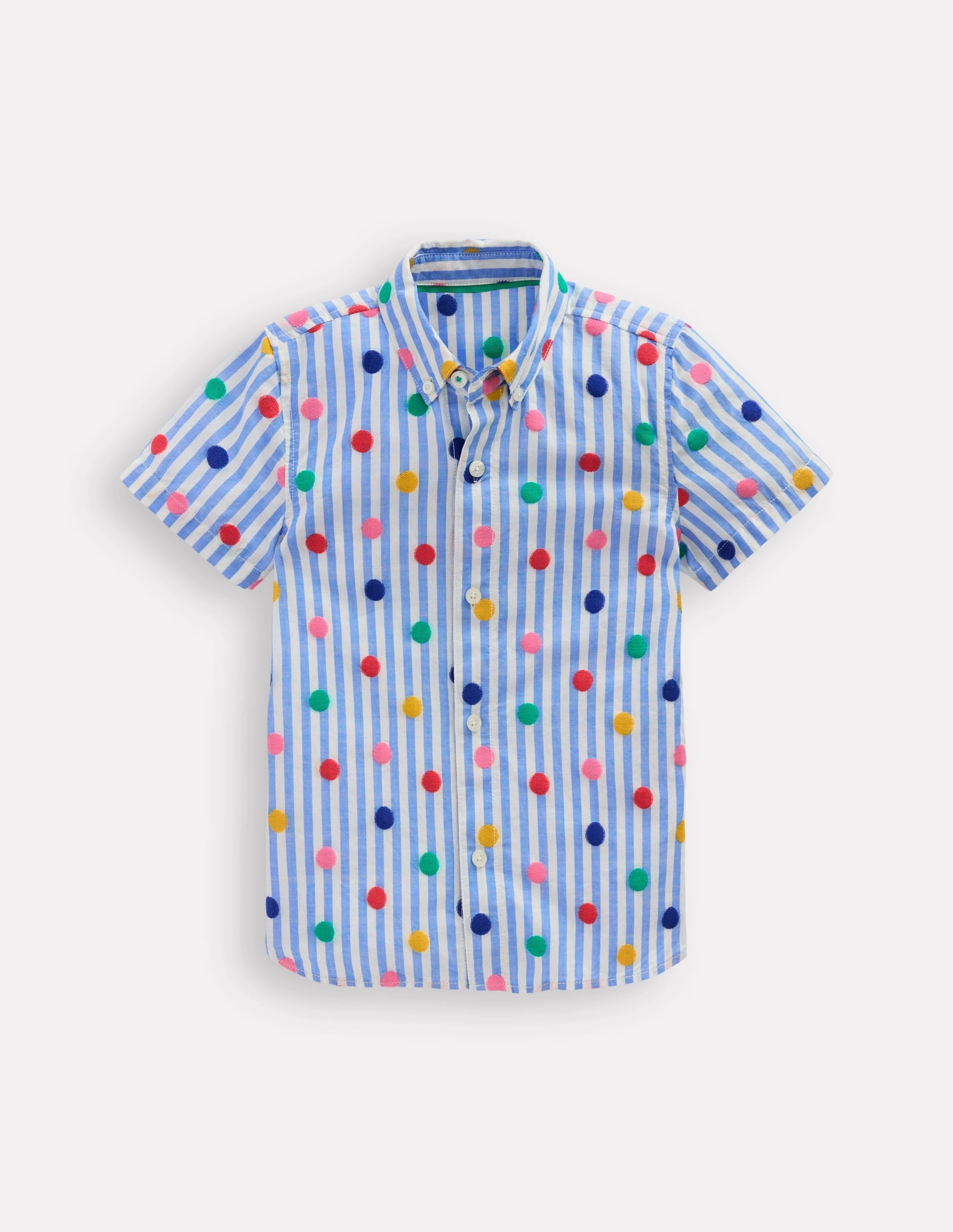AthleticInspired Fun Cotton Shirt-Peacock Plume Blue Spot