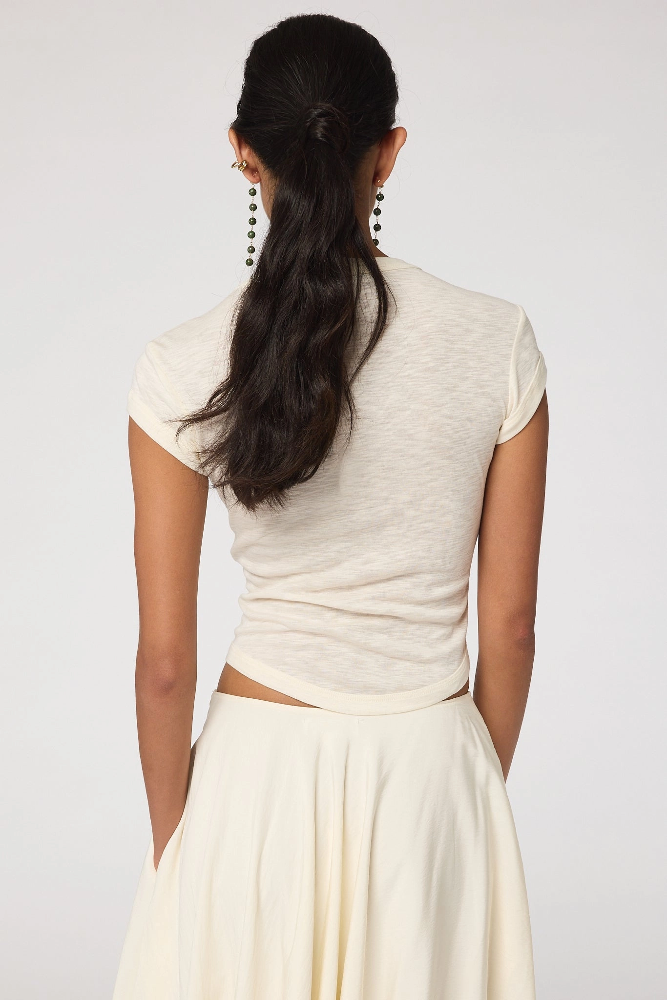 LAVI T-SHIRT Durable Weave Rolled Hem Detailing